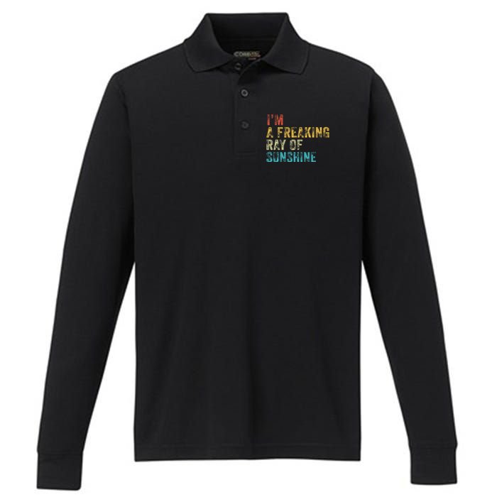 IM A Freaking Ray Of Sunshine Funny Sarcastic Performance Long Sleeve Polo