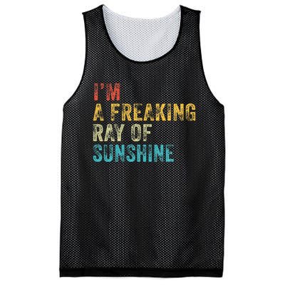 IM A Freaking Ray Of Sunshine Funny Sarcastic Mesh Reversible Basketball Jersey Tank