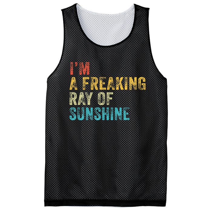 IM A Freaking Ray Of Sunshine Funny Sarcastic Mesh Reversible Basketball Jersey Tank