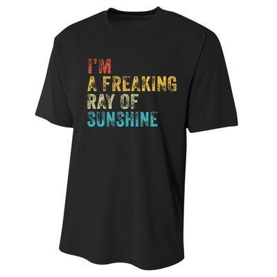 IM A Freaking Ray Of Sunshine Funny Sarcastic Performance Sprint T-Shirt