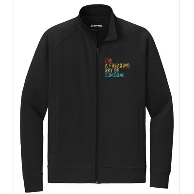 IM A Freaking Ray Of Sunshine Funny Sarcastic Stretch Full-Zip Cadet Jacket