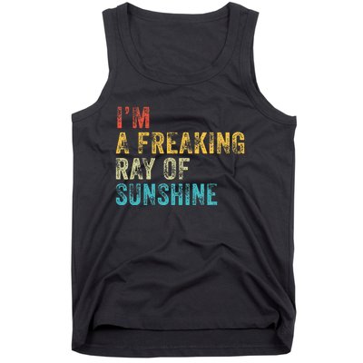 IM A Freaking Ray Of Sunshine Funny Sarcastic Tank Top