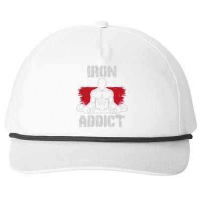 Iron Addict For Bodybuilding And Funny Weight Lifting Gift Snapback Five-Panel Rope Hat