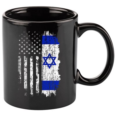 Israeli American Flag Pride Israel USA Israeli 11oz C Handle Ceramic Mug