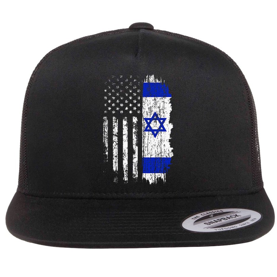 Israeli American Flag Pride Israel USA Israeli Flat Bill Trucker Hat