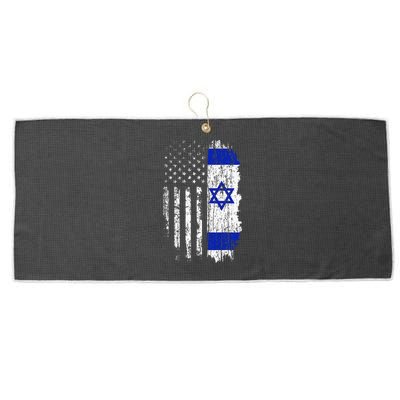 Israeli American Flag Pride Israel USA Israeli Large Microfiber Waffle Golf Towel