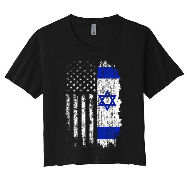 Israeli American Flag Pride Israel USA Israeli Crop Top