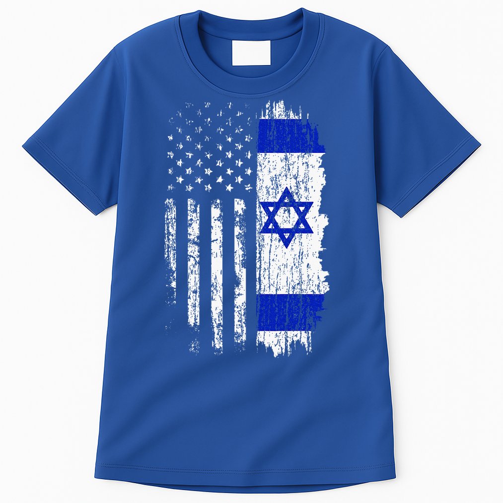 Israeli American Flag Pride Israel USA Israeli Tall T-Shirt