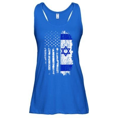 Israeli American Flag Pride Israel USA Israeli Ladies Essential Flowy Tank