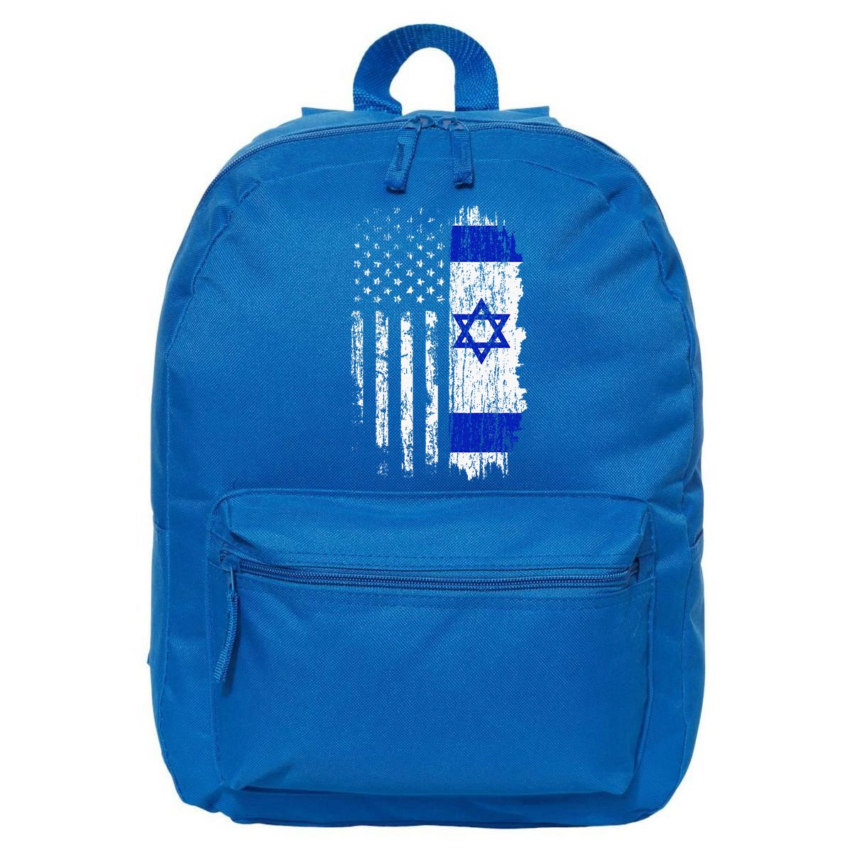 Israeli American Flag Pride Israel USA Israeli 16 in Basic Backpack