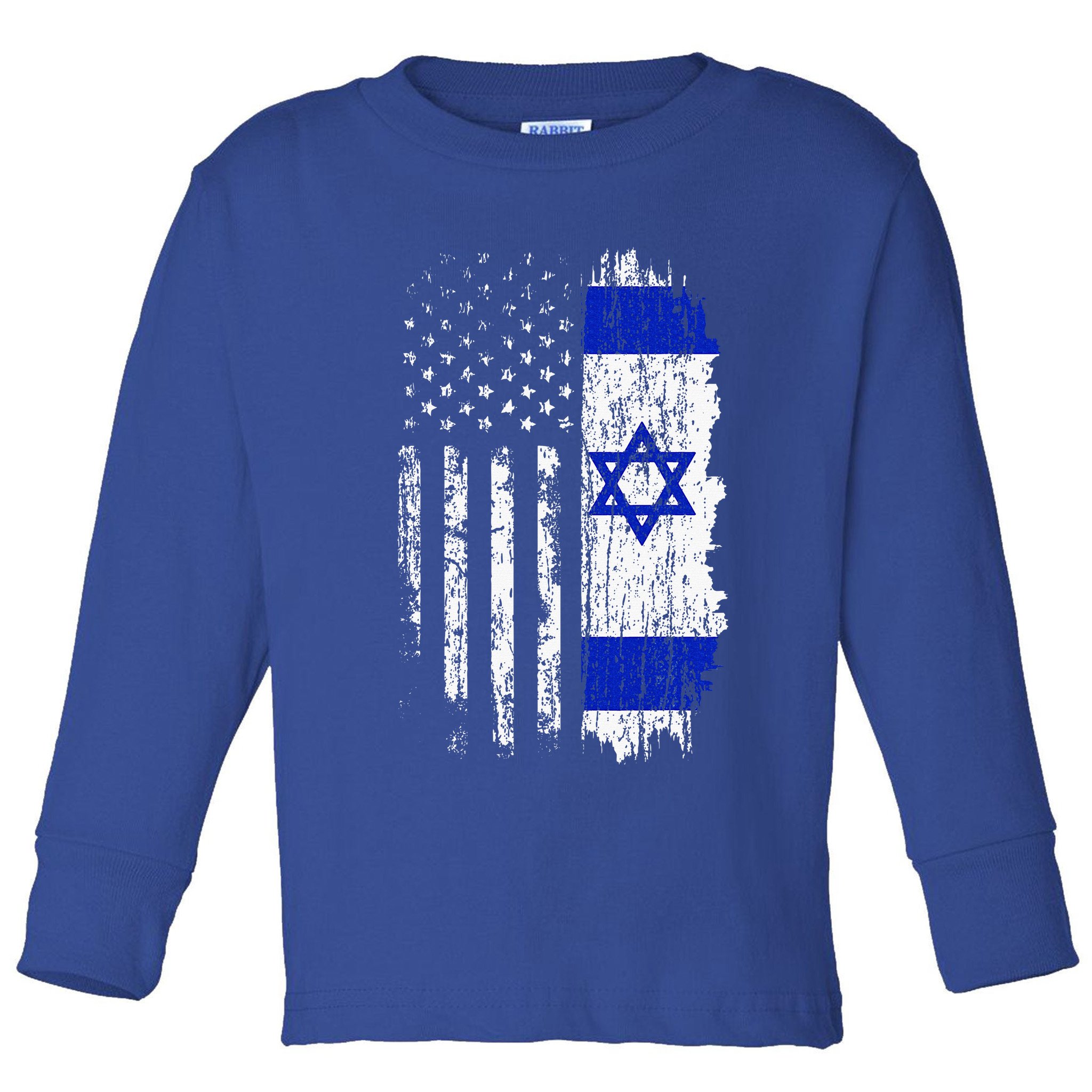 Israeli American Flag Pride Israel USA Israeli Toddler Long Sleeve Shirt