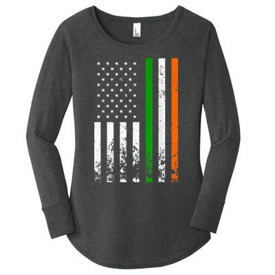 Irish American Flag Ireland Flag ST PATRICKS DAY Gift Lucky Women's Perfect Tri Tunic Long Sleeve Shirt