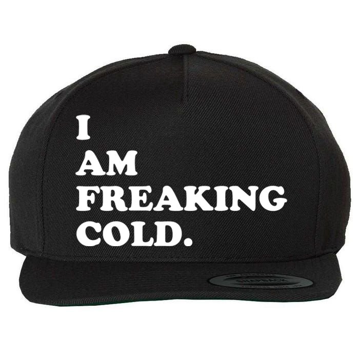 I Am Freaking Cold Funny Wool Snapback Cap