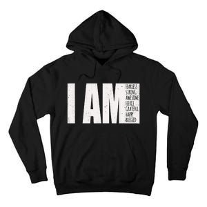 I Am Fearless Strong Blessed Motivational Quote Tall Hoodie