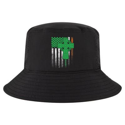 Irish American Flag Ireland Flag ST PATRICKS DAY Gift Cross Cool Comfort Performance Bucket Hat