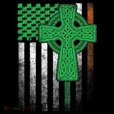 Irish American Flag Ireland Flag ST PATRICKS DAY Gift Cross T-Shirt