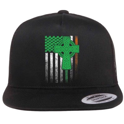 Irish American Flag Ireland Flag ST PATRICKS DAY Gift Cross Flatbill Hat