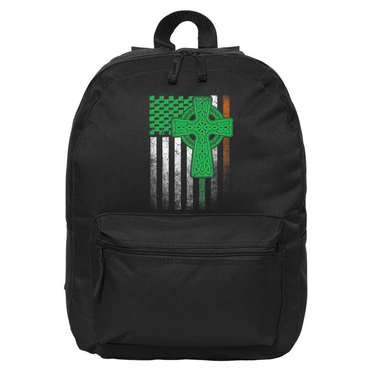 Irish American Flag Ireland Flag ST PATRICKS DAY Gift Cross 16 in Basic Backpack