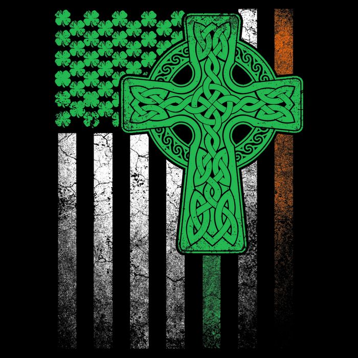 Irish American Flag Ireland Flag ST PATRICKS DAY Gift Cross 16 in Basic Backpack