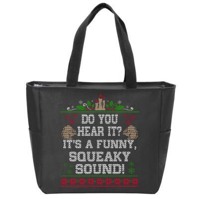 It's A Funny Squeaky Sound Christmas Squirrel Zip Tote Bag