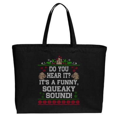 It's A Funny Squeaky Sound Christmas Squirrel Cotton Canvas Jumbo Tote