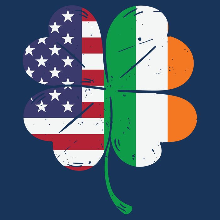 Irish American Flag St Patricks Day 7 Panel Mesh Trucker Snapback Hat