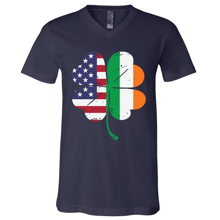 Irish American Flag St Patricks Day V-Neck T-Shirt