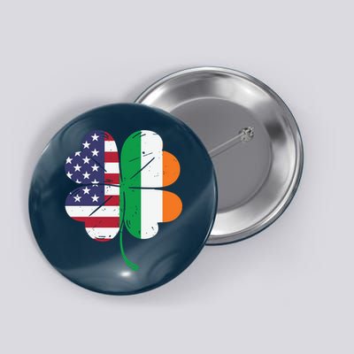 Irish American Flag St Patricks Day Button