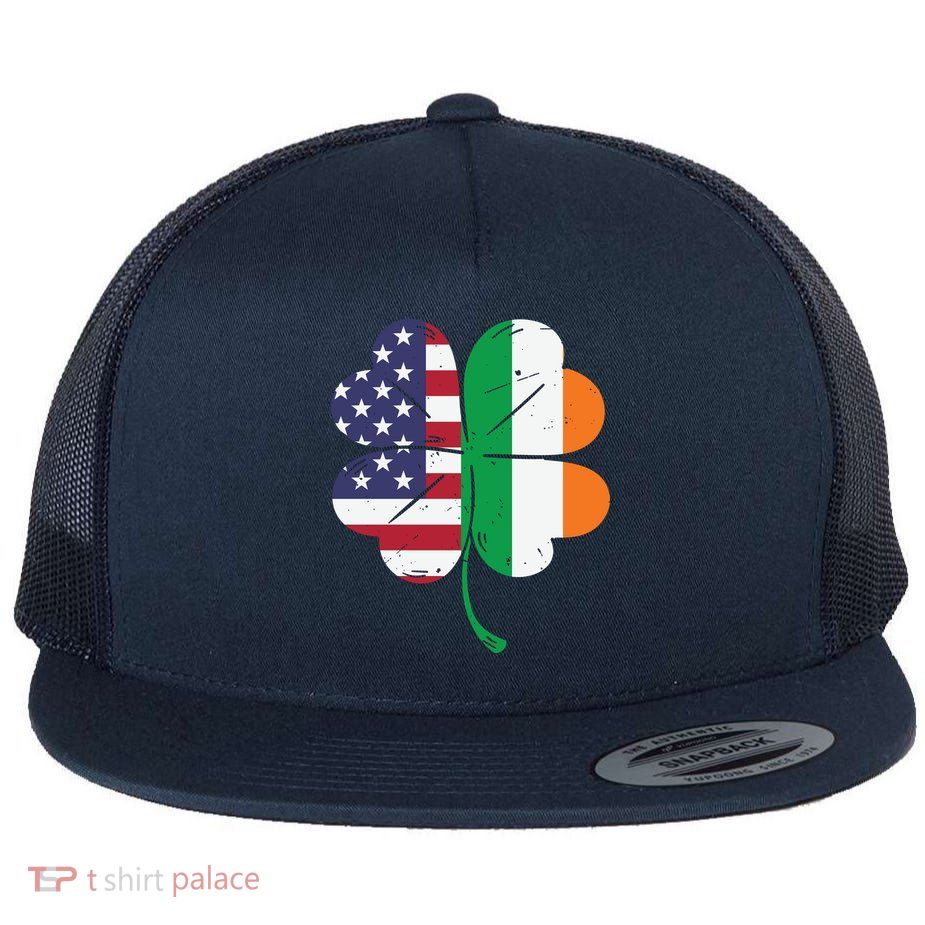Irish American Flag St Patricks Day Flatbill Hat
