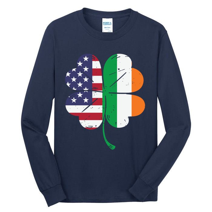 Irish American Flag St Patricks Day Tall Long Sleeve T-Shirt