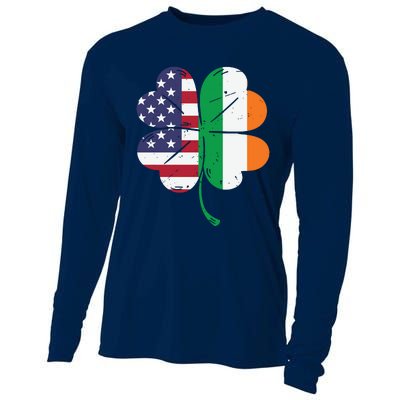 Irish American Flag St Patricks Day Cooling Performance Long Sleeve Crew