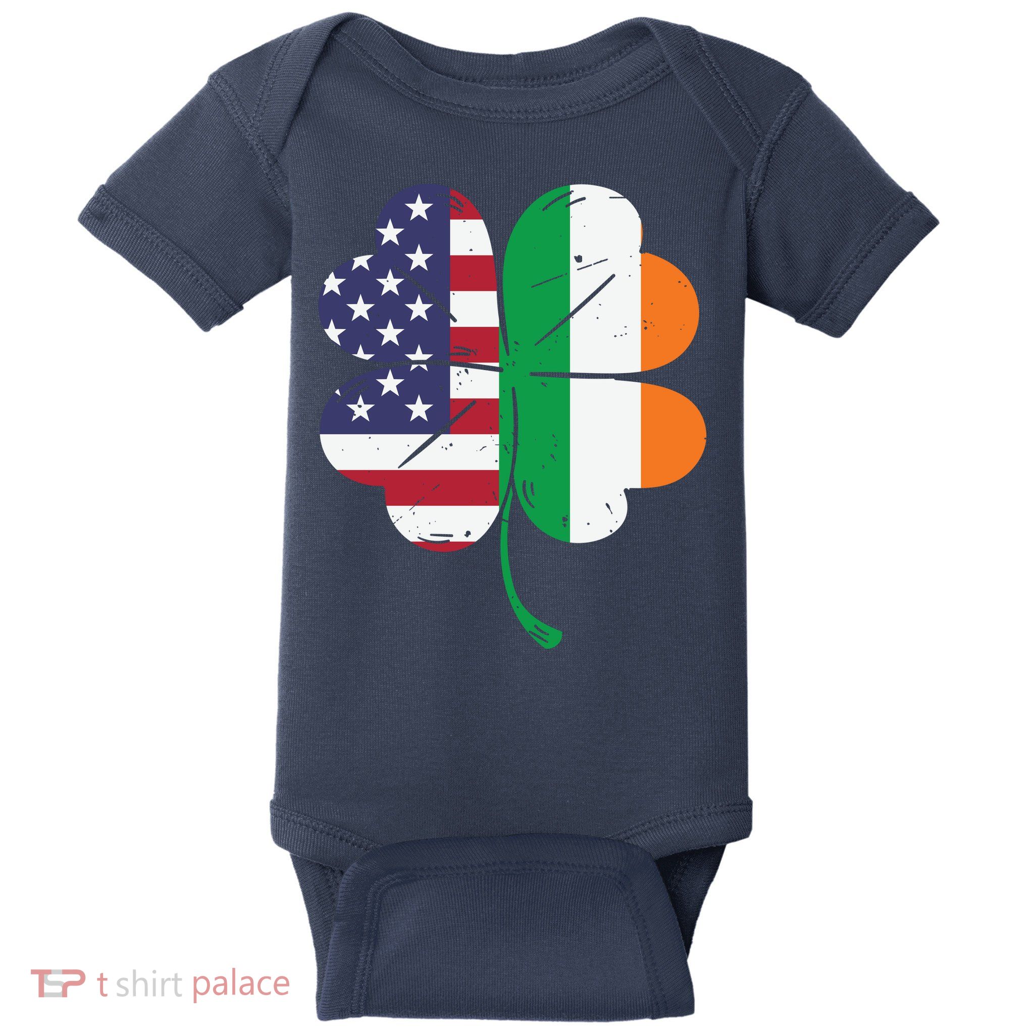 Irish American Flag St Patricks Day Baby Bodysuit
