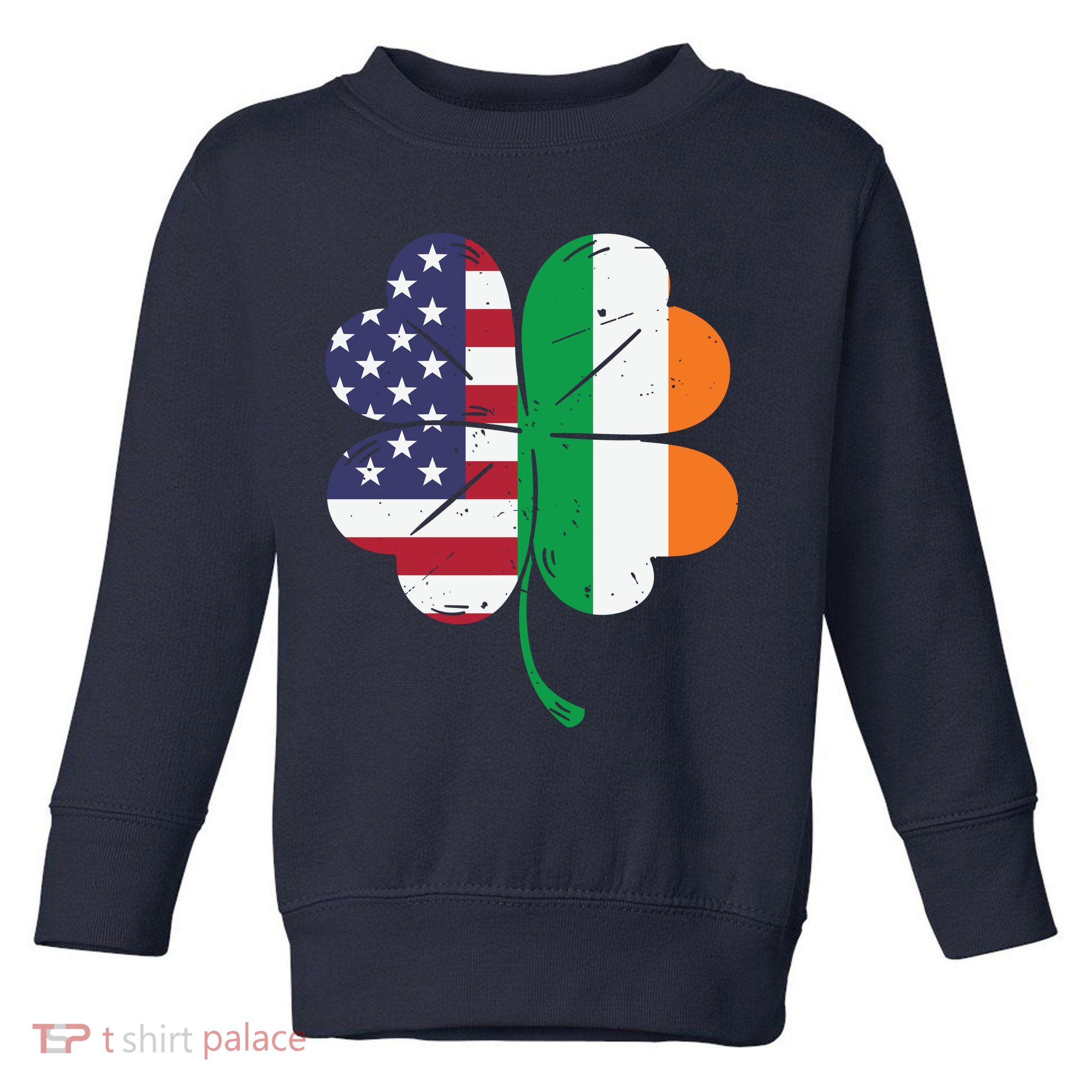 Irish American Flag St Patricks Day Toddler Sweatshirt