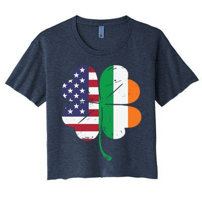 Irish American Flag St Patricks Day Crop Top