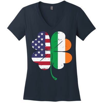 Irish American Flag St Patricks Day Women's V-Neck T-Shirt
