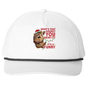 ItS A Funny Squeaky Sound Gift Christmas Squirrel Gift Snapback Five-Panel Rope Hat