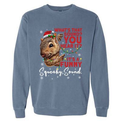 ItS A Funny Squeaky Sound Gift Christmas Squirrel Gift Garment-Dyed Sweatshirt