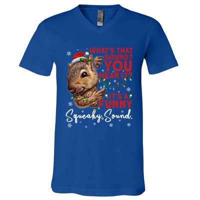 ItS A Funny Squeaky Sound Gift Christmas Squirrel Gift V-Neck T-Shirt