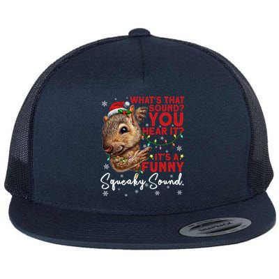 ItS A Funny Squeaky Sound Gift Christmas Squirrel Gift Flat Bill Trucker Hat