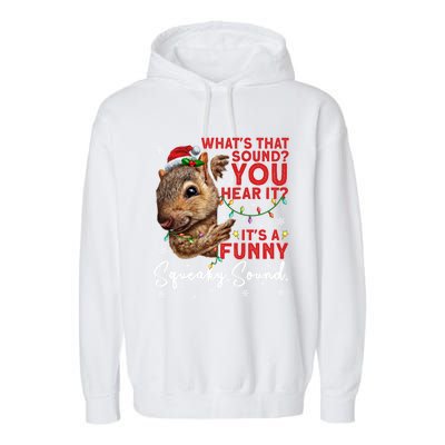 ItS A Funny Squeaky Sound Gift Christmas Squirrel Gift Garment-Dyed Fleece Hoodie