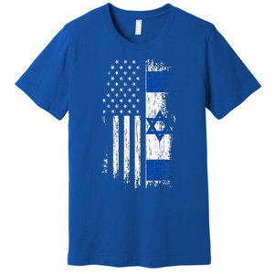 Israeli American Flag Pride Israel Usa Premium T-Shirt