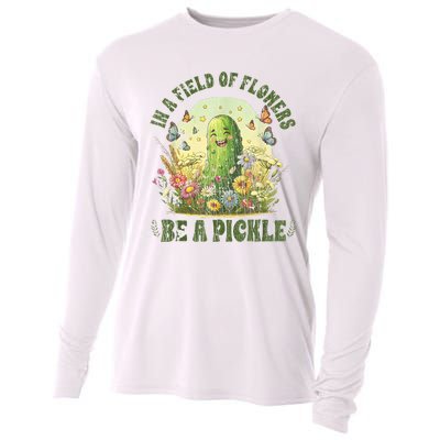 In A Field Of Flowers Be A Pickle Funny Saying Cooling Performance Long Sleeve Crew