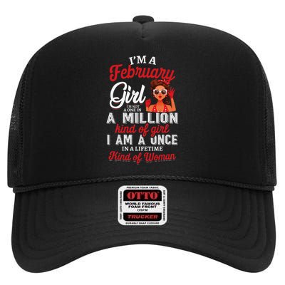 I'm A February Birthday Gifts High Crown Mesh Back Trucker Hat