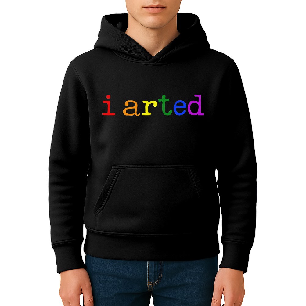 I Arted Funny Artist Rainbow Colorful Kids Hoodie
