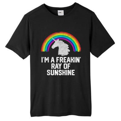 Im A Freakin Ray Of Sunshine RAINBOW UNICORN Girls Tall Fusion ChromaSoft Performance T-Shirt