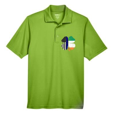 Irish American Flag Police St Patricks Day Saint Paddys Cool Gift Men's Origin Performance Pique Polo