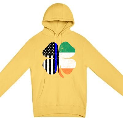 Irish American Flag Police St Patricks Day Saint Paddys Cool Gift Premium Pullover Hoodie