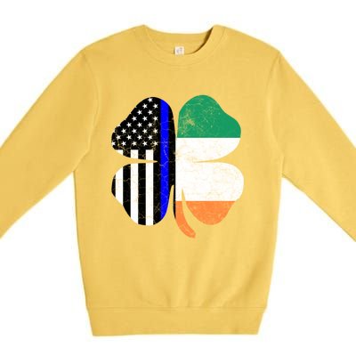 Irish American Flag Police St Patricks Day Saint Paddys Cool Gift Premium Crewneck Sweatshirt