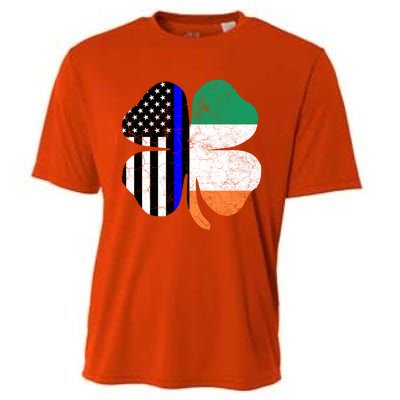 Irish American Flag Police St Patricks Day Saint Paddys Cool Gift Cooling Performance Crew T-Shirt