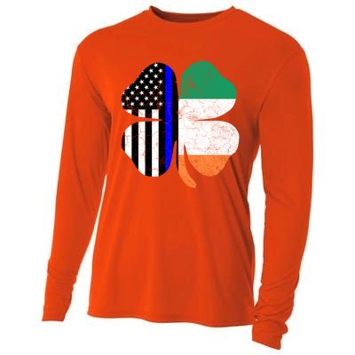 Irish American Flag Police St Patricks Day Saint Paddys Cool Gift Cooling Performance Long Sleeve Crew